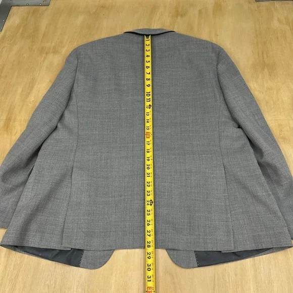 Tommy Hilfiger Hopsack Blazer Mens 46S Short Slim Fit Wool Blend Stretch Gray - Picture 5 of 11